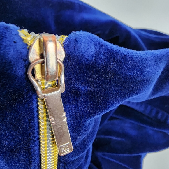 Lauren Ralph Lauren Jacket Womens Blue Plus 3X Monogram Crest Track Velour VTG - Picture 7 of 7